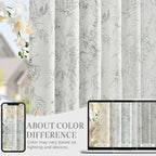 jinchan Floral Curtains 96 Inches Long Charcoal Grey Flower Linen Farmhouse - Image 5