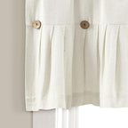 Lush Decor Linen Button Farmhouse Valance Curtians 84"W x 18"L Off White - Image 4