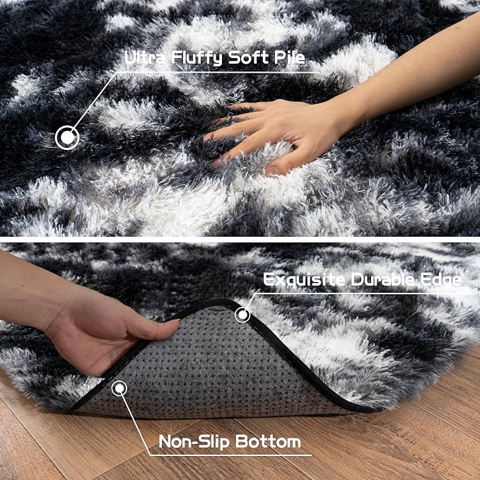 Pionblank Large Rug for Living Room 6x9 Feet, Modern Soft Shag Area Rug - Image 6