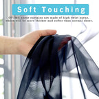OVZME 2 Panels Sheer Navy Blue Curtains 72 Inches Length Window Treatment - Image 2