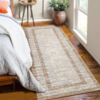 GarveeHome 2x6 Modern Bordered Runner Rug Soft Non Slip Runner Washable Non - Image 7