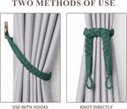 NICEEC 4 Pack Natural Cotton Rope Curtain Tiebacks Elegant Boho Style - Image 5