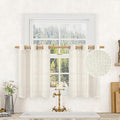 LAMIT Short Linen Kitchen Curtains 36 Inch Length by LAMIT