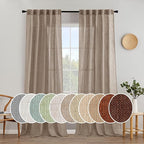 MIULEE Taupe Linen Curtains 90 Inch Long by MIULEE