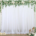 10ft x 12ft White Tulle Backdrop Curtain by Suppromo