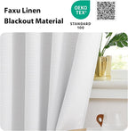 NICETOWN Faux Linen Greyish White Room Darkening Curtain Valances 36 inches Long - Image 4