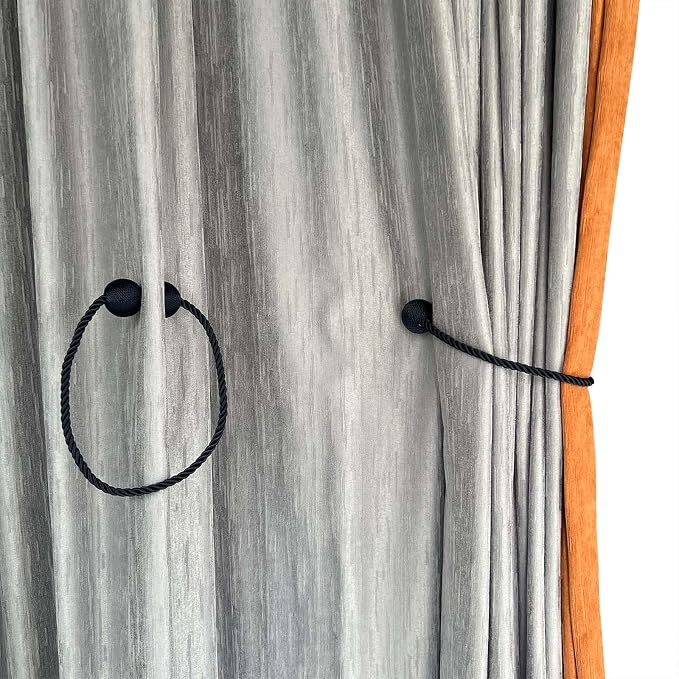Melaluxe 2 Pack Magnetic Curtain Tiebacks, Decorative Curtain Holdbacks - Image 4