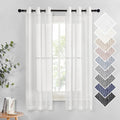 NICETOWN Linen Sheer Curtains Flax Texture by NICETOWN