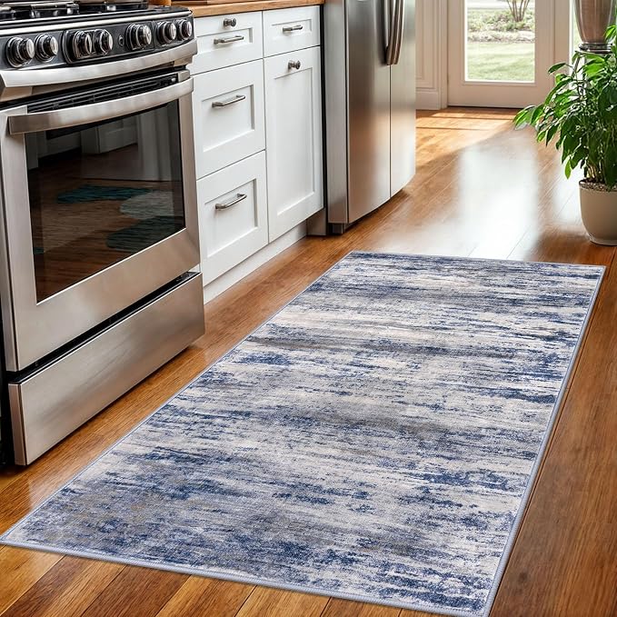 KOZYFLY Abstract Modern Washable 3x5 Area Rug Non-Slip Kitchen & Entryway Rug - Image 5