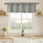 OVZME Valance for Windows, Light Filtering Faux Linen Textured Small Short by OVZME