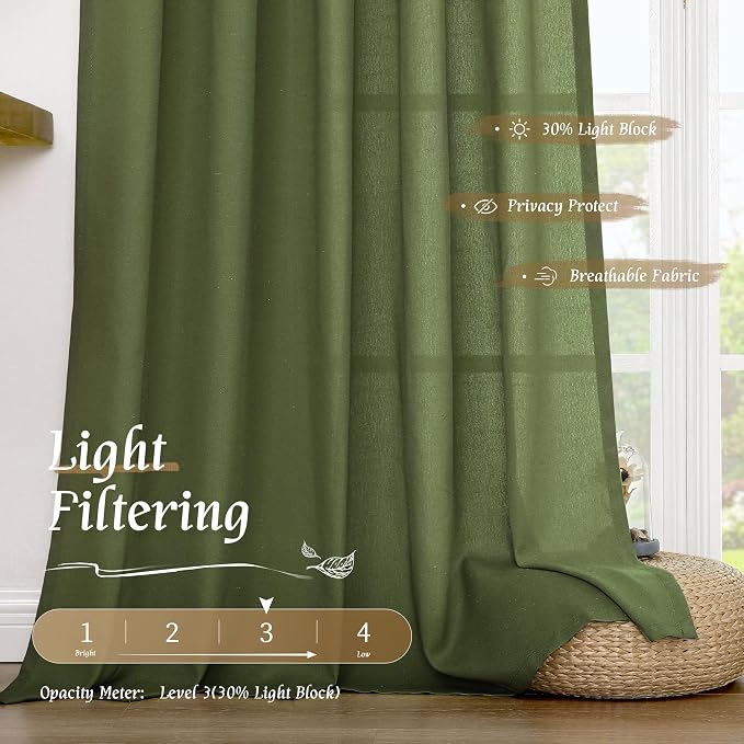 LAMIT Linen Blended Curtains 84 inch - Image 4