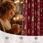 NICETOWN 2 Panels Christmas Red Curtains 52 x 84 Inch, Xmas Theme Window - Image 5