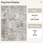 10x14 Area Rugs for Living Room, Non Slip Machine Washable Vintage Rugs - Image 5
