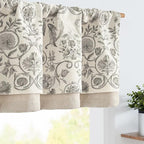 jinchan Linen Valance Kitchen Curtain Pack of 2 Double Layer 18 Inch by JINCHAN