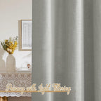 NICETOWN Linen Gray Curtains 84 inches Length 2 Panels Set, Rod Pocket & Back - Image 5