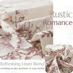 jinchan Linen Blend Curtain Floral Curtains - Image 4