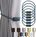 6 Pack Blue Strong Magnetic Curtain Tiebacks Outdoor Elegant Decorative Tie by CurtainTiebacks