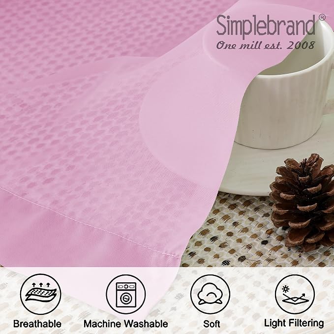 Simplebrand Pink Sheer Curtains 96 Inches Long, Light Filtering Rod Pocket - Image 7