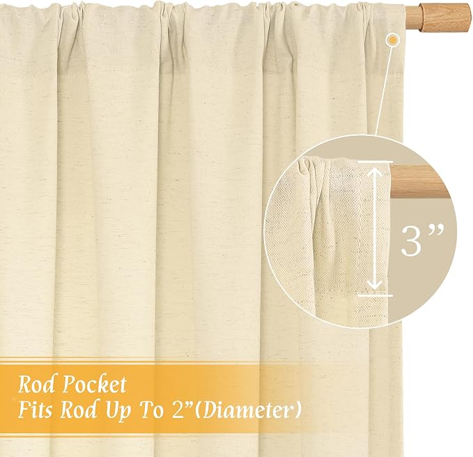 LAMIT Beige Linen Curtains 84 inches - Image 3