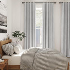 Nanspring Grey Linen Semi Sheer Curtains 108 Inches Long 2 Panels Back Tab Loop - Image 7