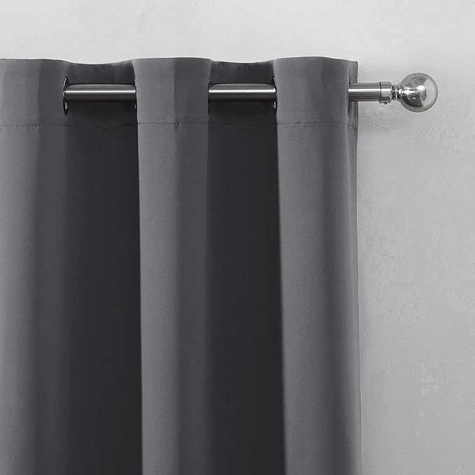 LEMOMO Frost Grey Blackout Curtains 34 x 84 Inch Length/Set of 2 Curtain - Image 7
