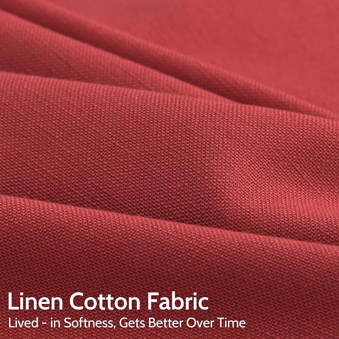 Christmas Red Linen Curtains 90 Inches Long - Image 4