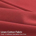 Christmas Red Linen Curtains 63 Inch Length - Image 4