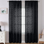 Lecloud Leia Black Sheer Curtains by Lecloud