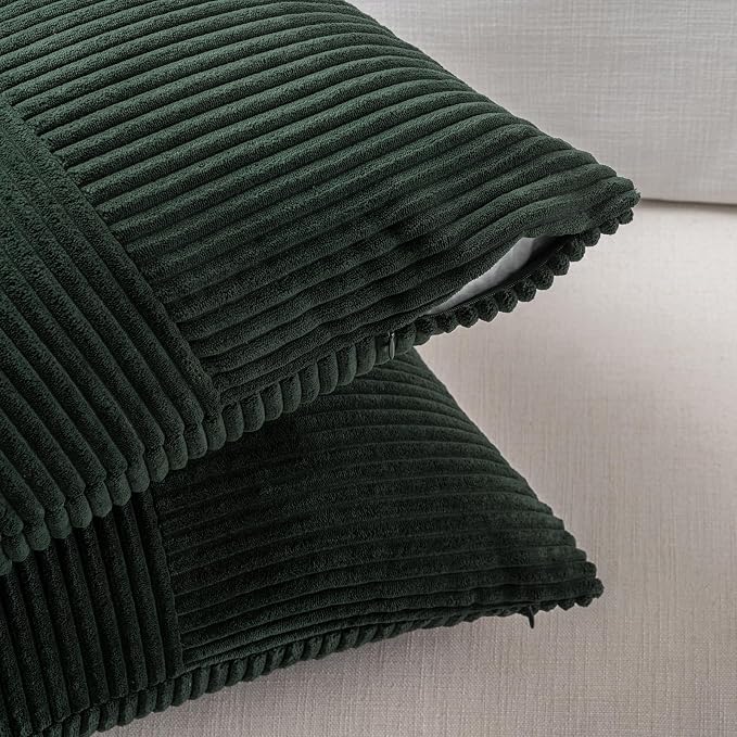 Fancy Homi Set of 2 Dark Green Boho Long Lumbar Body Decorative Throw Pillow - Image 3