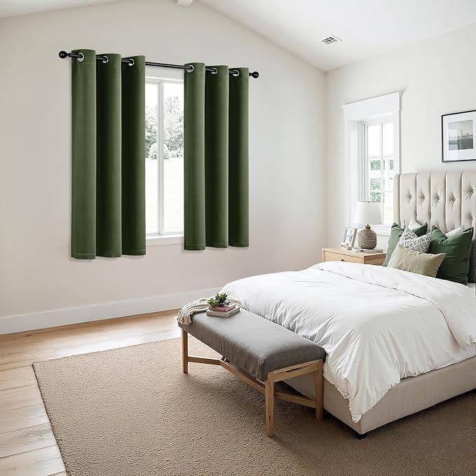 MIULEE Olive Green Blackout Curtains - Image 6