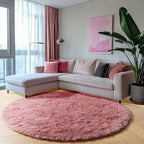 ONASAR Blush Round Rugs 6ft for Living Room Bedroom, Fluffy Circle Area Rug for - Image 3