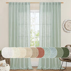 LAMIT Light Sage Linen Sheer Curtains by LAMIT