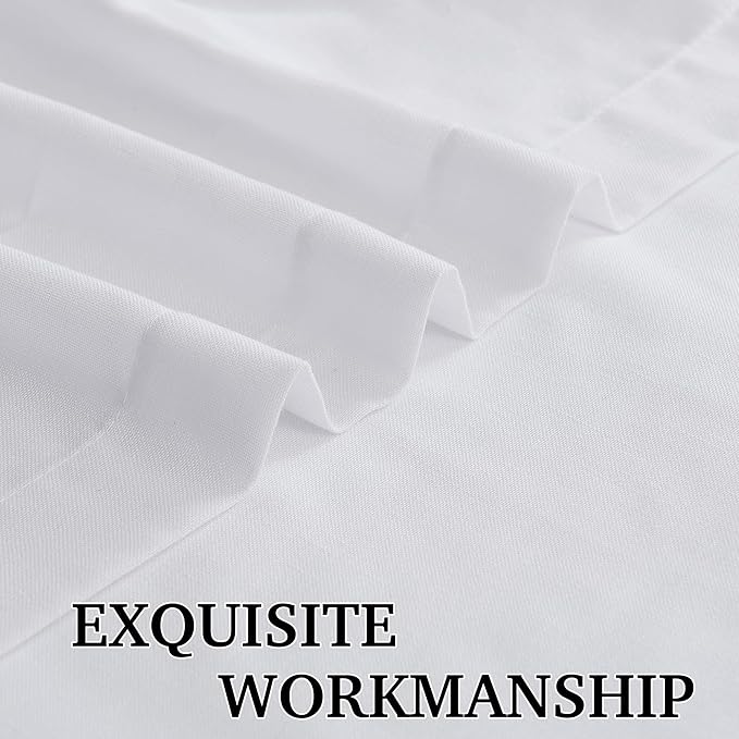 RYB HOME White Linen Curtains 90 inches Long, Semi Sheer Light Filtering Back - Image 4