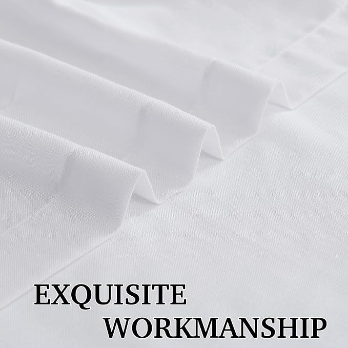 RYB HOME White Linen Curtains 84 inches Long, Semi Sheer Light Filtering Back - Image 5