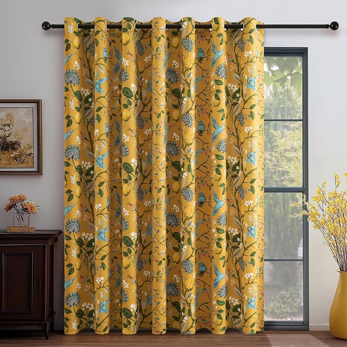 Topfinel Sliding Door Patio Floral Curtains & Drapes by Topfinel