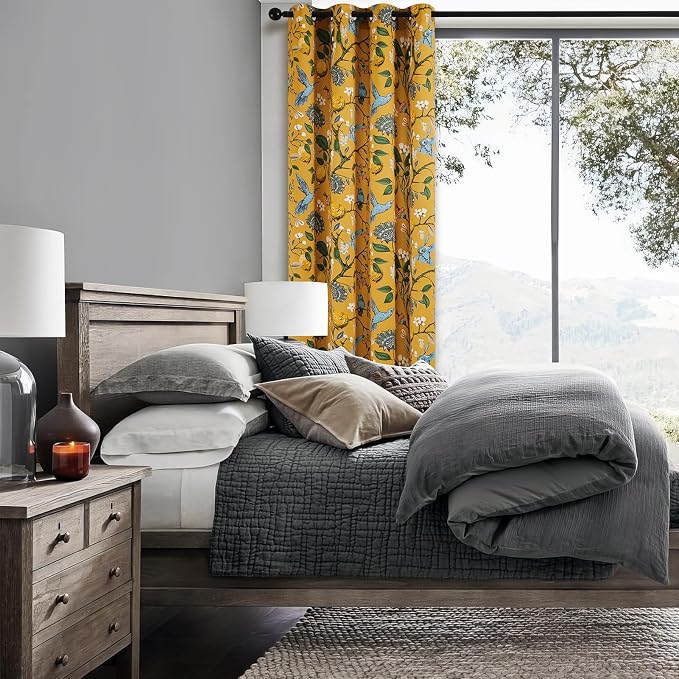 Topfinel 48 Inches Long Short Mustard Yellow Blackout Curtains - Image 6