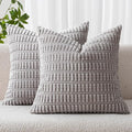 MIULEE Pack of 2 Corduroy Decorative Throw Pillow Covers 20x20 Inch Soft Boho by MIULEE