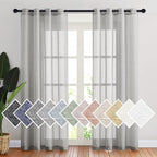 NICETOWN Sheer Linen Bedroom Window Curtains 84 inches Length, Grommet Privacy by NICETOWN