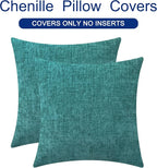 CaliTime Throw Pillow Covers Decorative 26 X 26 Inches Pack of 2 Cozy Chenille - Image 6