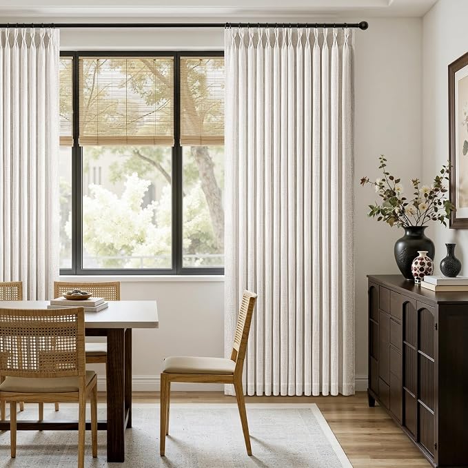 MIULEE Pinch Pleated Thick Linen Curtains 100 Inches Long 2 Panels - Image 5