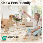 Dog 6x9 Area Rugs for Living Room, Machine Washable Animal Floral Vintage Rug - Image 5