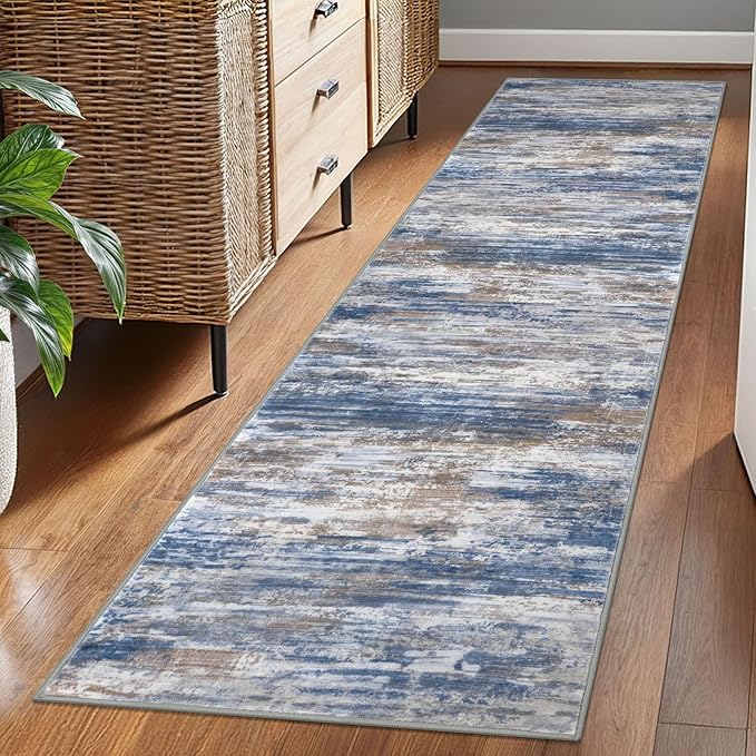 KOZYFLY Modern Abstract Washable Rug Runner 2x7 Hallway Runner Rug Non-Slip by KOZYFLY