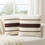 Fancy Homi Set of 1 Boho Brown Decorative Throw Pillow Cover 16x16 Inch - Image 2