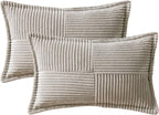 MIULEE Light Grey Corduroy Lumbar Pillow Covers 12x20 Inch 12x20 Inch - Image 6