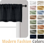 OWENIE Black Valances for Windows 1 Pcs, Light Filtering Textured Farmhouse - Image 8