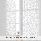 OWENIE Furman Sheer White Curtains 90 inches Long - Image 3
