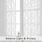 OWENIE Furman White Kitchen Curtains Tiers 36 inch Length, Light Filtering Soft - Image 3