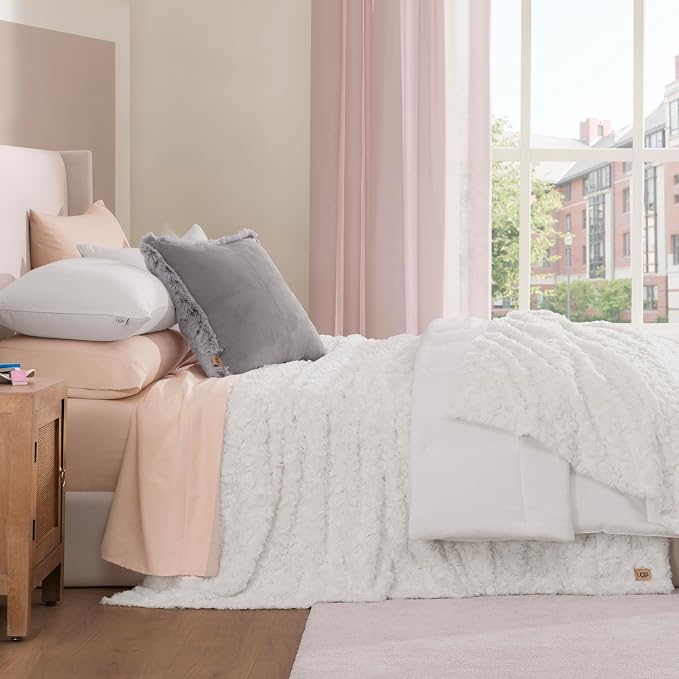 UGG Adalee Faux Fur King Blanket, Double-Sided Fluffy Blanket, Cozy Oversized - Image 4