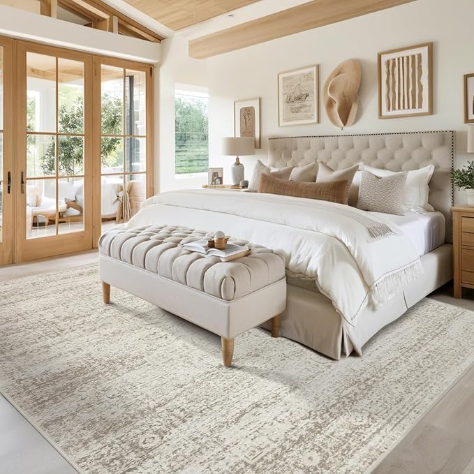 Washable Rugs 8x10 Area Rugs for Living Room, Ultra Soft Faux Wool Retro Rugs - Image 9