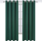 LEMOMO Dark Green Thermal Blackout Curtains/52 x 108 Inch/Set of 2 Panels Room - Image 2